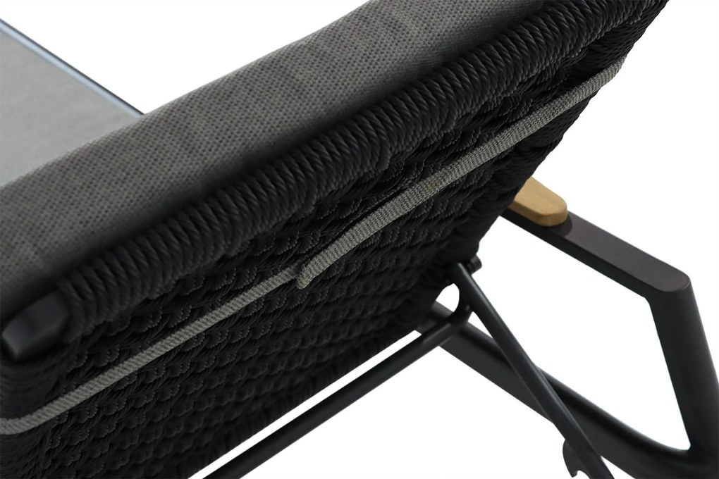 Coco Ralph Ligbed Verstelbaar Aluminium/wicker Grijs