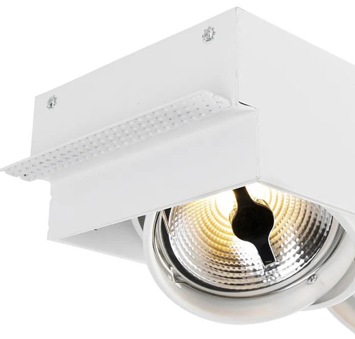 Set van 6 Grote Inbouwspot wit AR111 trimless 3-lichts - Oneon QR111 / AR111 / G53 Binnenverlichting Lamp