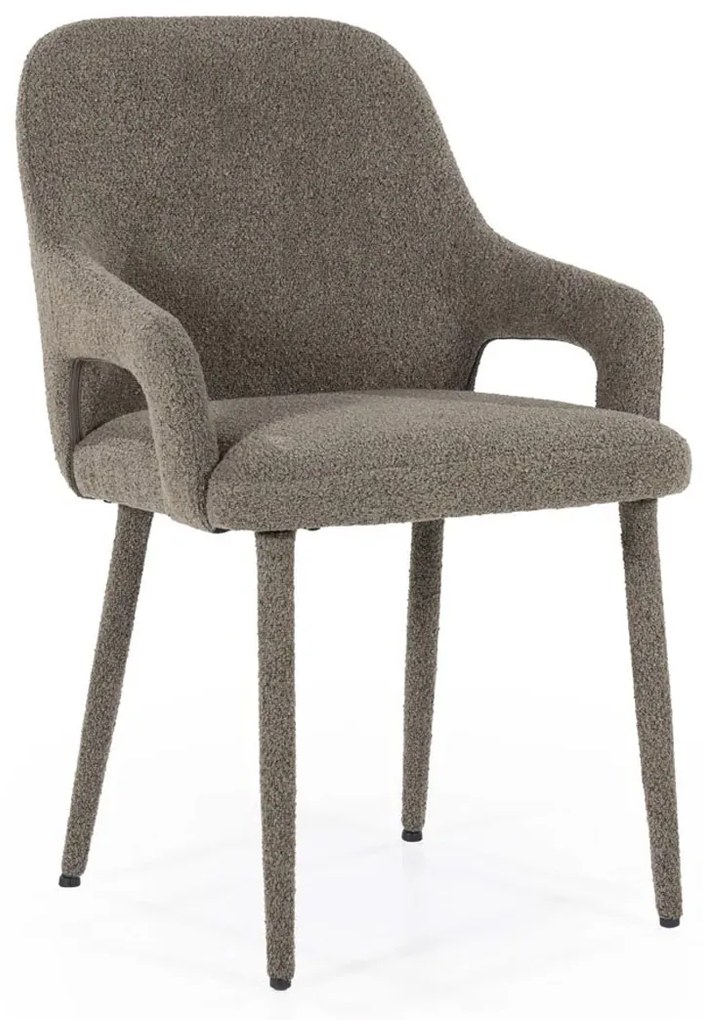 By-Boo Fika Scandinavische Eetkamerstoel Met Armleuning Bruin