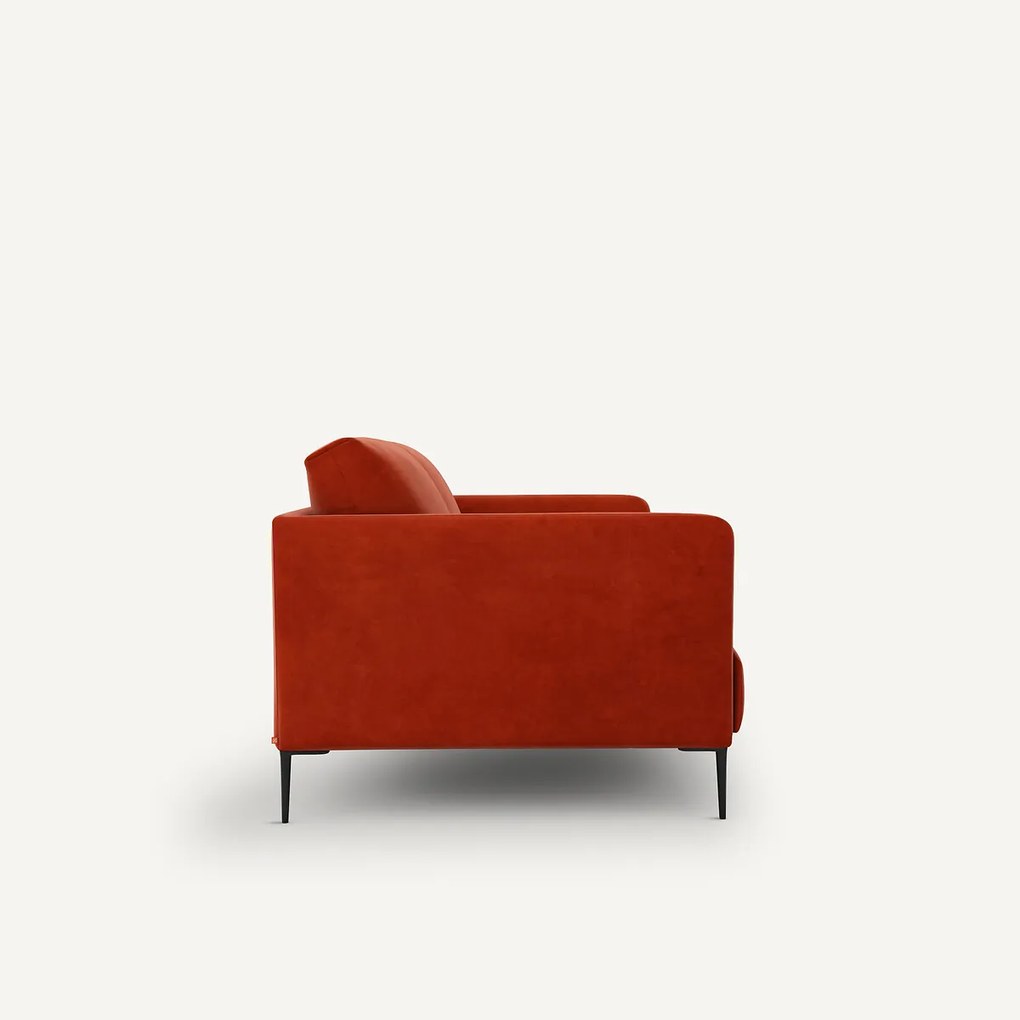 Compacte zitbank in fluweel, Oscar, ontwerp E. Gallina