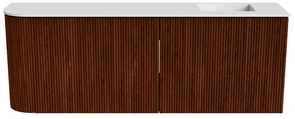 Mondiaz Joya 110cm toiletmeubel ronding links ruby met wastafel faye rechts zonder kraangat talc