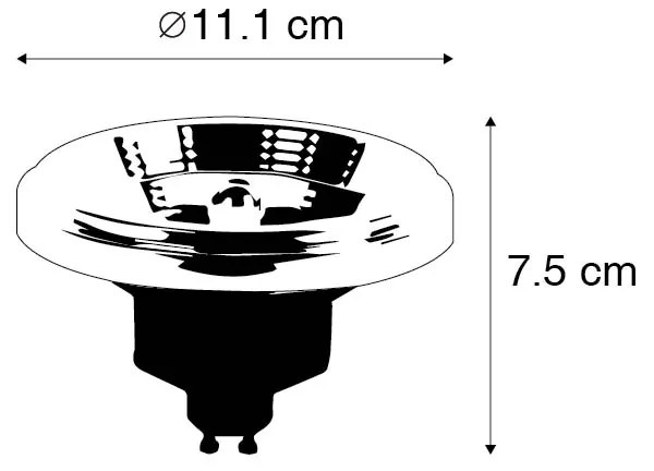 GU10 3-staps dim to warm LED lamp AR111 11W 620 lm 2000-3000K
