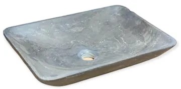 B-Stone Novi natuurstenen waskom 50x36cm grijs