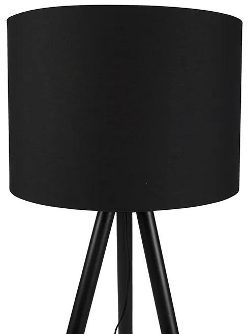 Set van tafel- en vloerlamp met kap zwart - Pip Modern E27 rond Binnenverlichting Lamp