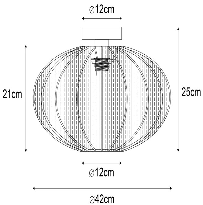 Japandi plafondlamp groen met stoffen kap - Bida Design E27 rond Binnenverlichting Lamp