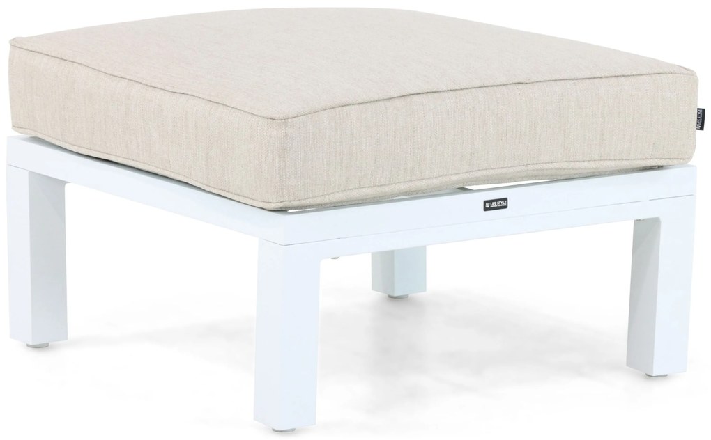 Hoek loungeset 5 personen Aluminium/Polywood (teakfinish) Wit Lifestyle Garden Furniture Bilbao