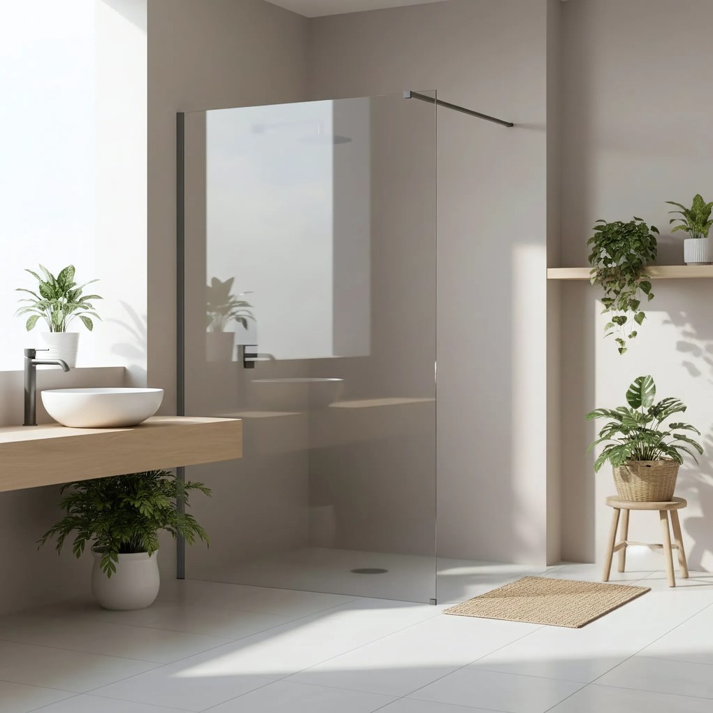 Walk-in douchewand Rea Flexi Transparent / Titan 120