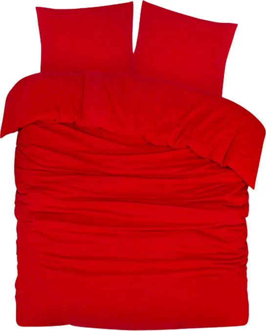 Dekbedovertrek Flanel– 100% zacht katoen – 200×200/220 – fel rood