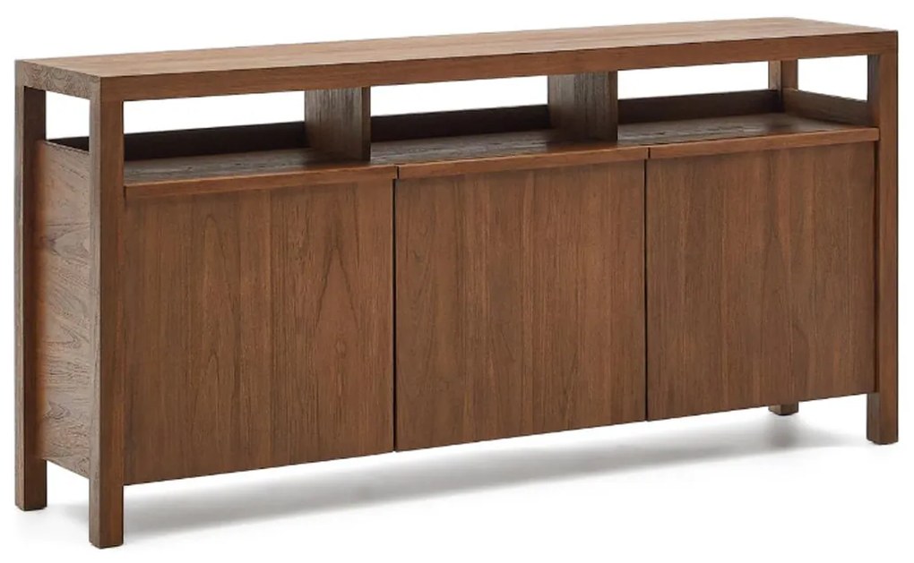 Kave Home Sashi Japandi Dressoir Donker Teak Hout - 180x40x85cm.