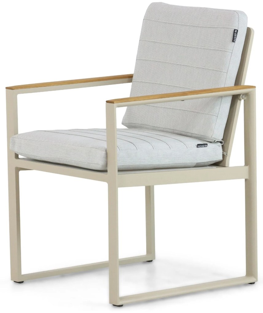 Tuinstoel Aluminium/Teak Taupe-naturel-bruin Lifestyle Garden Furniture Faro