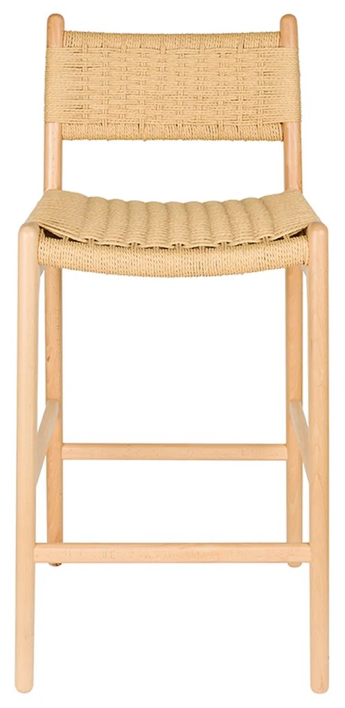 Dutchbone Cecile Houten Frame Barkruk Naturel