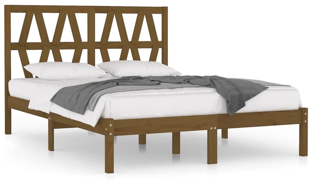 vidaXL Bedframe grenenhout honingbruin 180x200 cm 6FT Super King