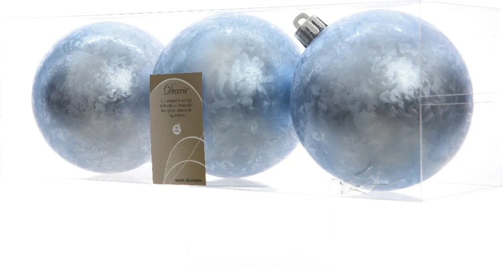 Kerstbal plastic ijslak diameter 8cm IJsblauw KSD