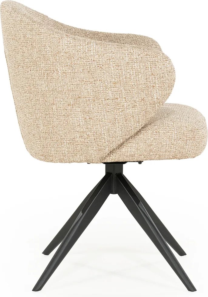 Eleonora Connor Eetkamerstoel Draaibaar Taupe Stof