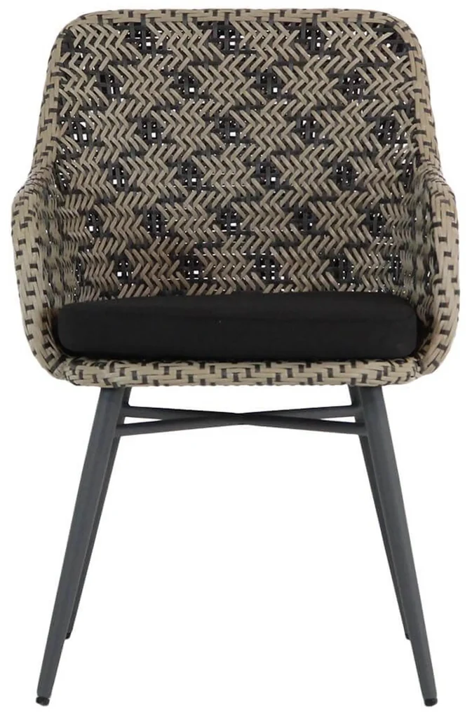 Tuinset 6 personen 170 cm Wicker Zwart Lifestyle Garden Furniture Crossway/Graniet