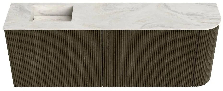 Mondiaz Joya DLux 110cm toiletmeubel ronding rechts shadow met wastafel faye links zonder kraangat ostra
