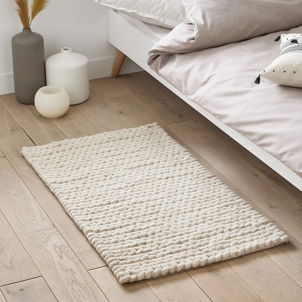 Bedmatje Diano, zuivere wol, tricot effect