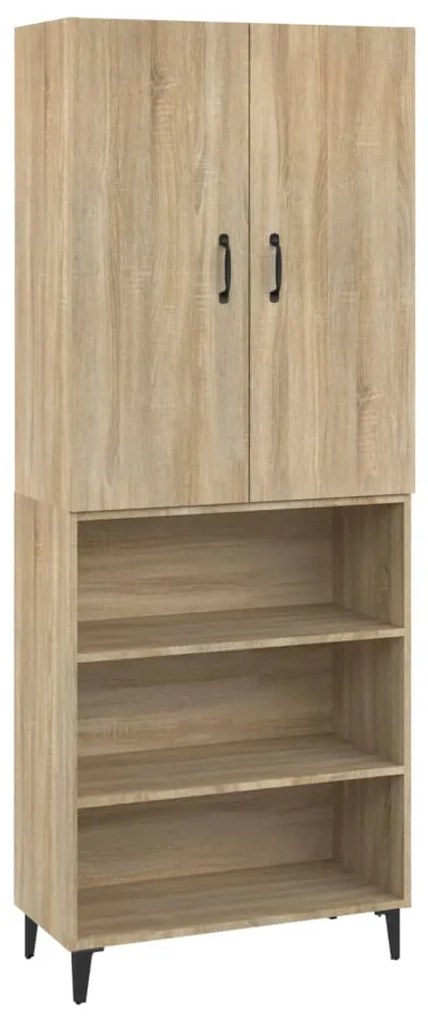 vidaXL Hoge kast 69,5x32,5x180 cm bewerkt hout sonoma eikenkleurig