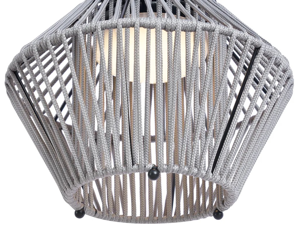 Buitenlamp Bohemian tafellamp grijs incl. LED 3-staps dimbaar IP54 solar oplaadbaar - DucoBohemian IP54 Bohemian Buitenverlichting rond