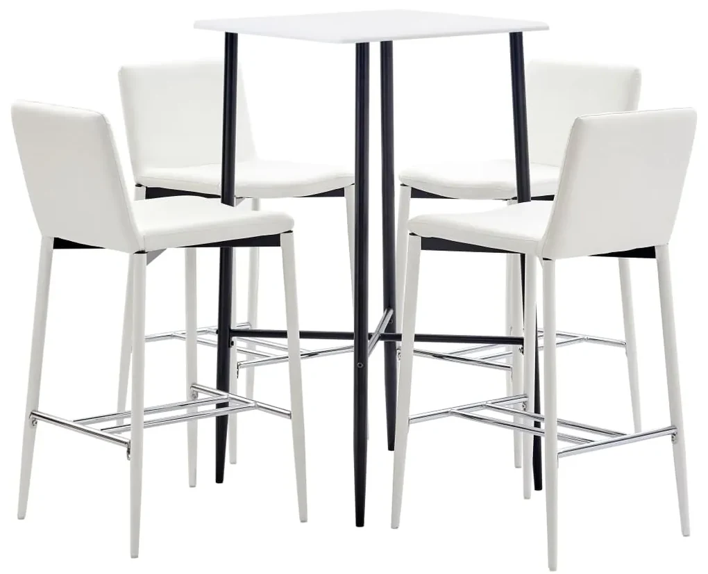 vidaXL 5-delige Barset kunstleer wit