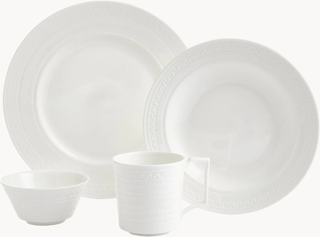 Fine Bone China ontbijtset Intaglio, 4-delig