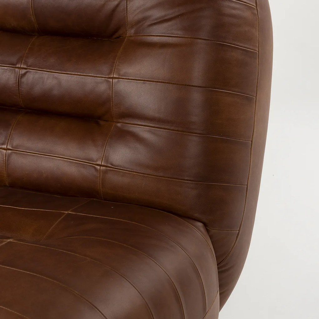 Dutchbone Wyatt Lounge Fauteuil Leer Chocolate