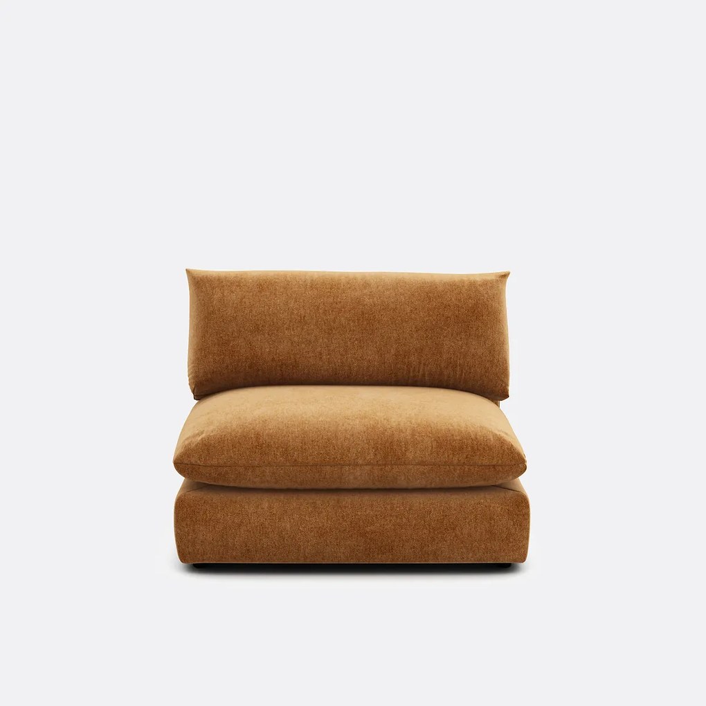Fauteuil voor modulaire zitbank, in gemêleerd polyester, Malo