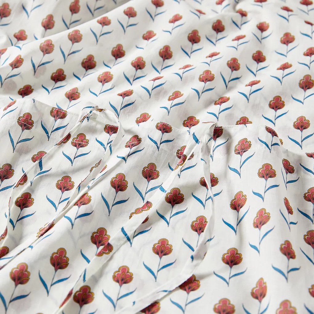 Glasgordijn met strikjes, katoenn, Ditsy