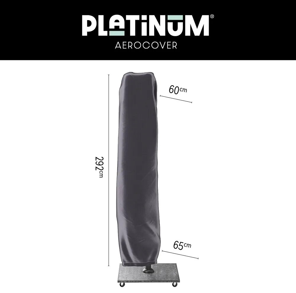 Platinum Challenger Telescope Zweefparasol premium - 3,5x3,5 - Faded Black met voet en hoes