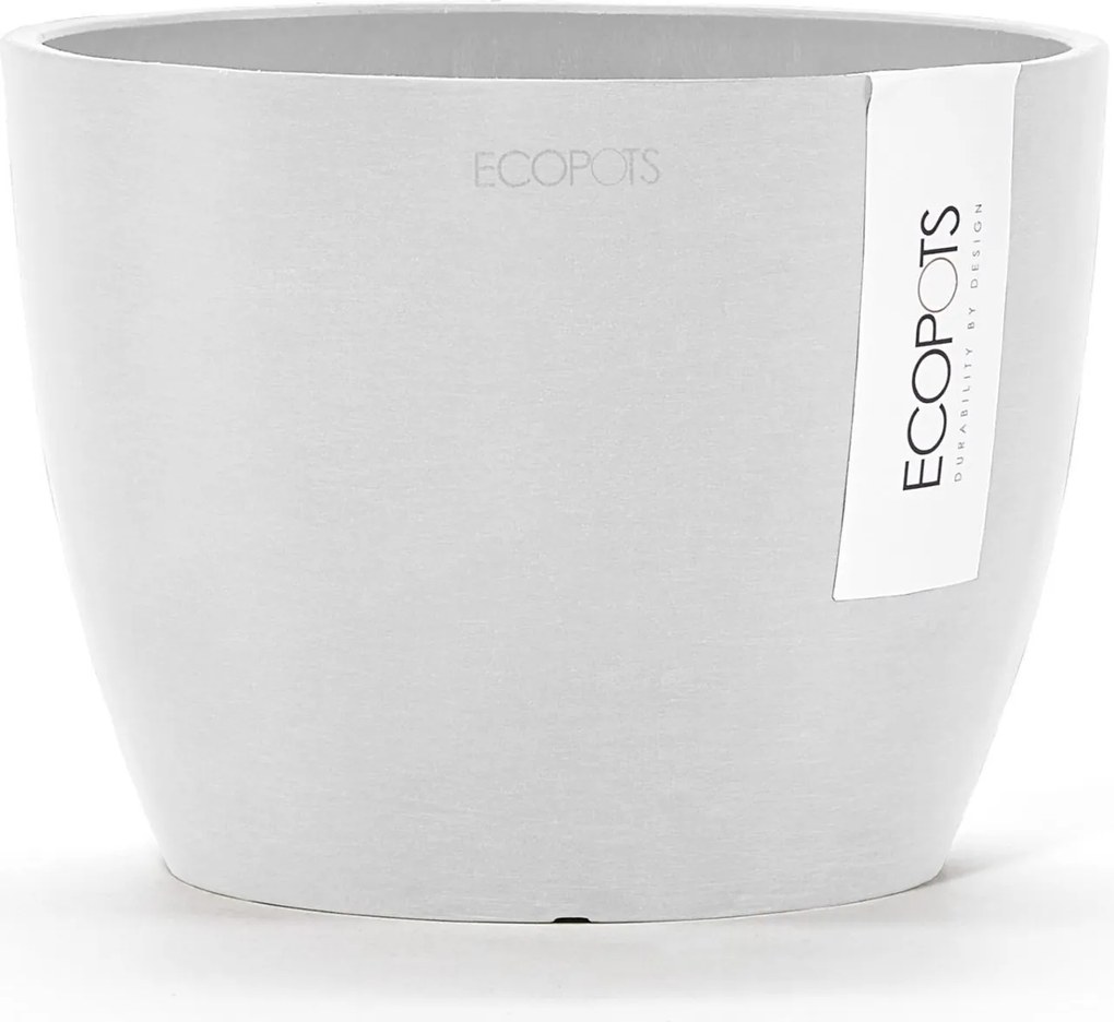 Ecopots bloempot Stockholm Mini 16  - Rond - Pure White - Diameter 16,2 x H12 cm