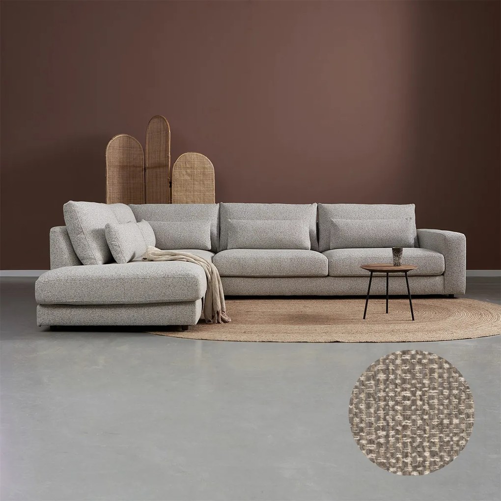 PEPP Interiors Como Grote Hoekbank Met Ottoman Links Beige Silencio 19