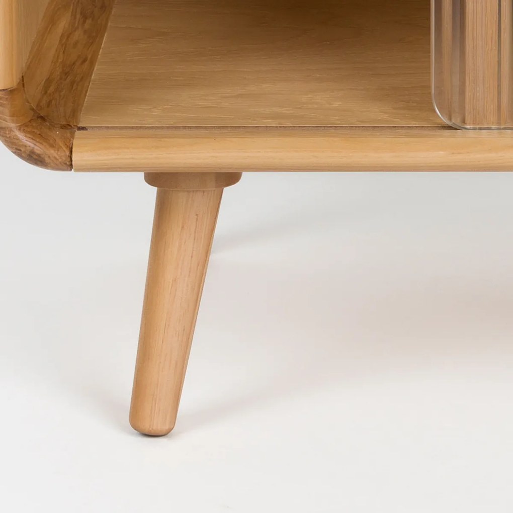 Zuiver Rise Natural Design Nachkastje Gebogen Eiken - 50x40x55cm.