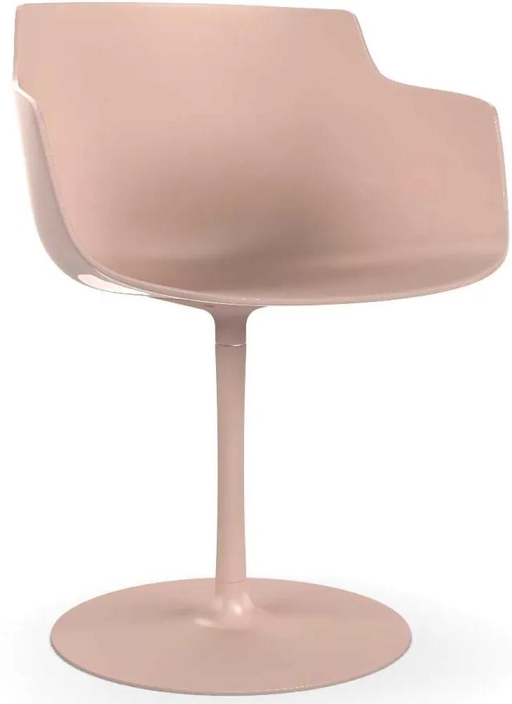 MDF Italia Flow Slim Color Central Leg stoel powder pink