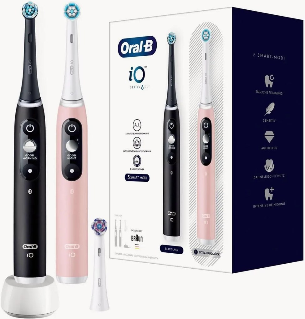 Elektrische tandenborstels Oral-B iO6 met 3 opzetborstels, 2-delig