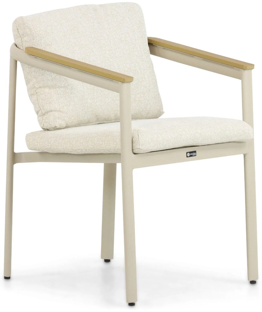 Tuinstoel stapelbaar Aluminium Taupe-naturel-bruin Santika Mind