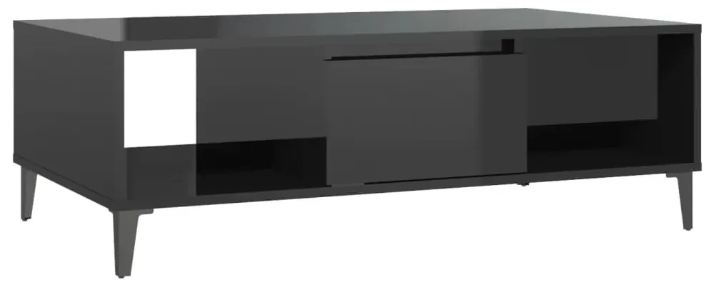 vidaXL Salontafel 103,5x60x35 cm spaanplaat hoogglans zwart