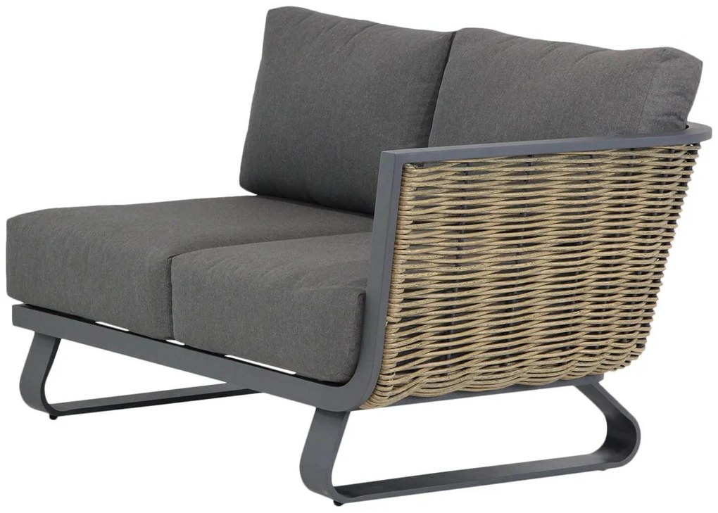 Hoek loungeset 5 personen Aluminium/wicker Grijs  Santika Furniture Santika Tika