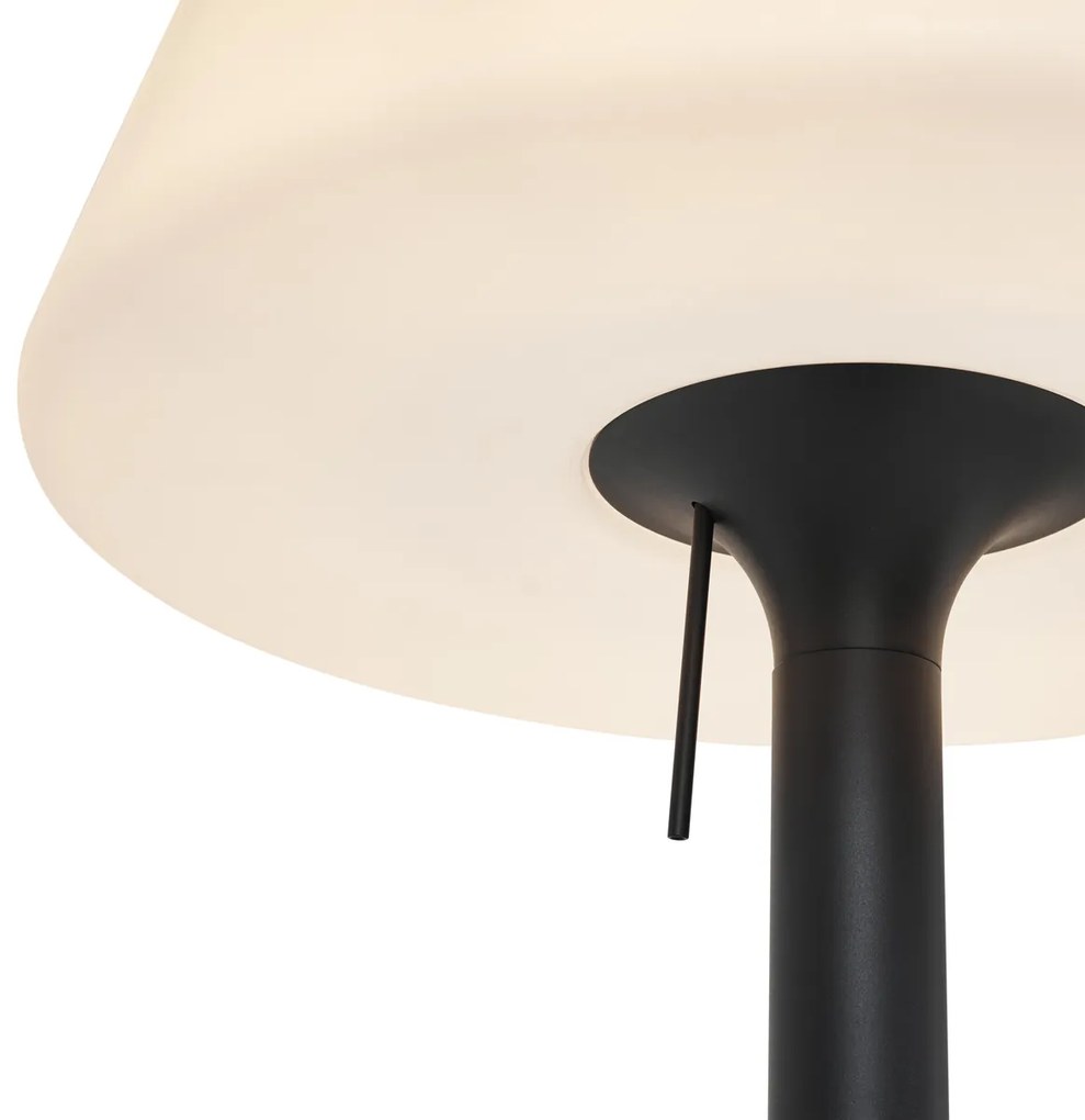 Moderne buiten vloerlamp zwart met witte kap IP44 - Big Virginia