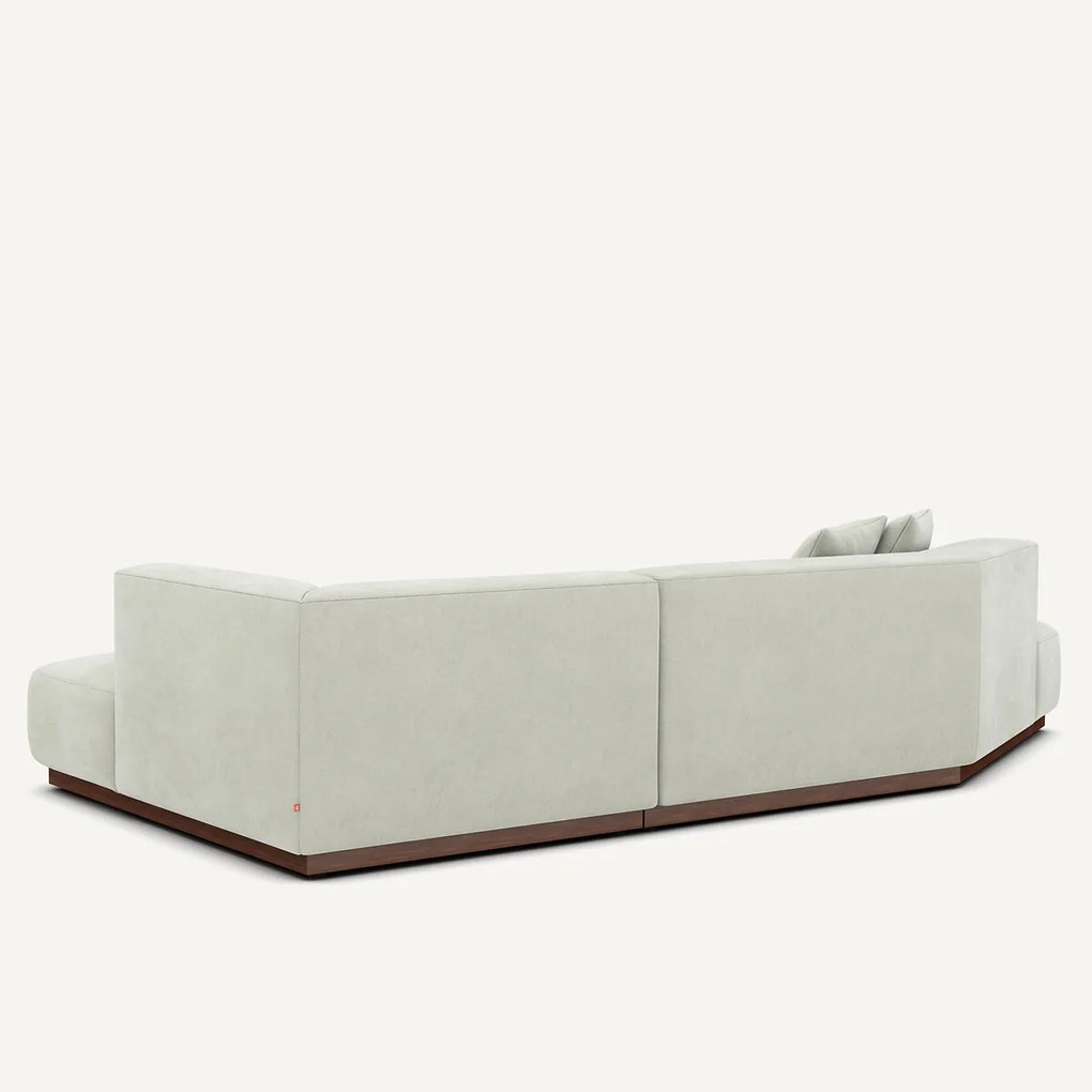 Rechte open hoekbank in stonewashed fluweel, JACOPO