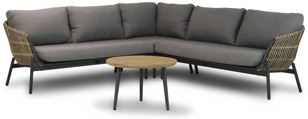 Hoek loungeset 4 personen Aluminium/wicker Taupe  Coco Nathan/Montana