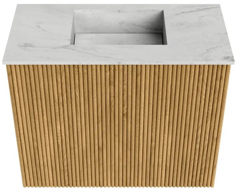 Mondiaz Joya DLux 50cm toiletmeubel oak met wastafel faye midden zonder kraangat opalo