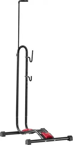 VEVOR fietsstandaard, geschikt voor mountainbikes en fietsen van 406,4–700 mm, vrijstaande fietsstandaard, verticale en horizontale standaard voor kleine ruimtes, entreegebied, garage