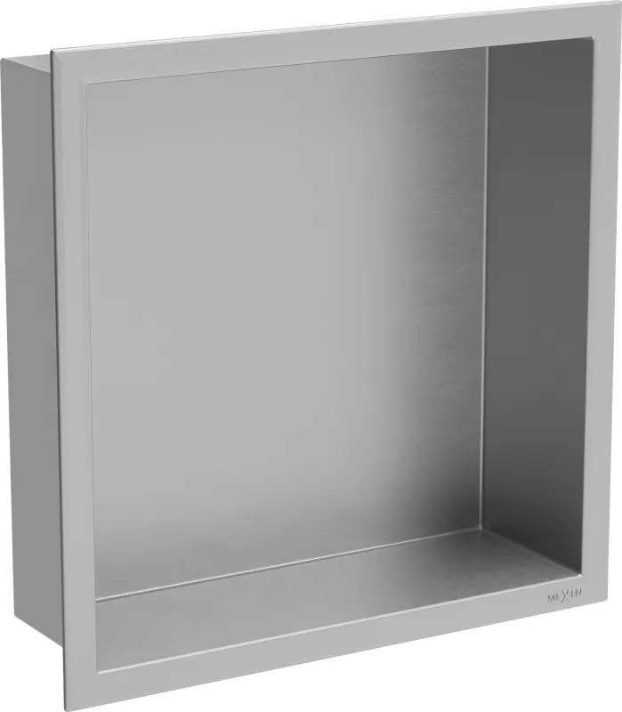 Mexen X-Wall-R inbouwnis plank met flens 30 x 30 cm, inox - 1910303010