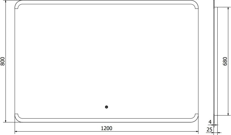 Mexen Nida verlichte badkamerspiegel 120 x 80 cm, LED 6000K, anti-condens - 9806-120-080-611-00