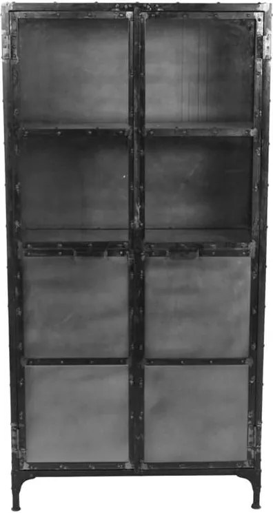 HSM Collection vitrinekast Brooklyn - zwart - 90x40x180 cm - Leen Bakker