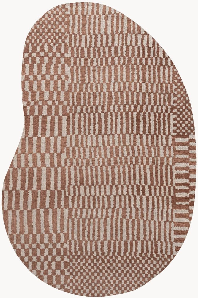 Wasbaar jacquard in- & outdoor vloerkleed Berber in organische vorm