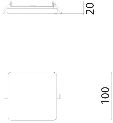Prolumia 40004271 Prolumia LED Pro-Space 40004271 Pro-Space,inbouw,vierkant100mm,8W,620Lm,4200K,Ra>80,120