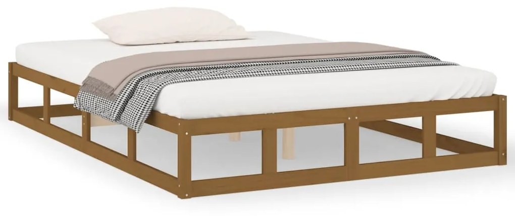 vidaXL Bedframe massief hout honingbruin 140x200 cm