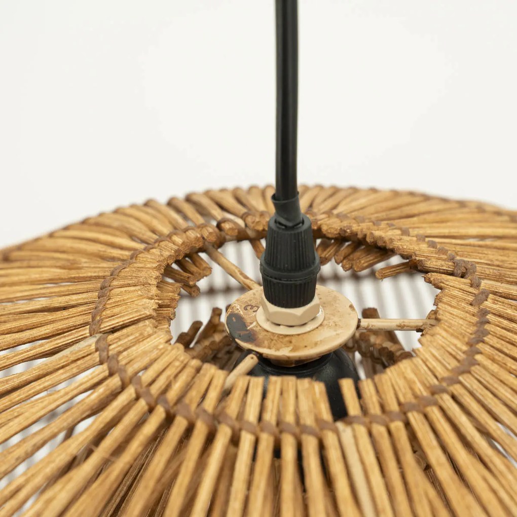 Rieten Lamp Organische Vorm Bruin