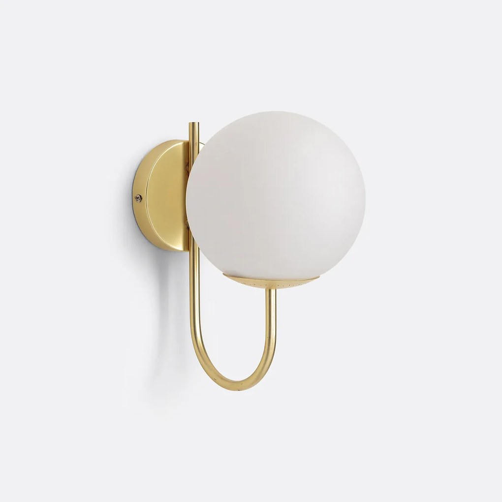 Wandlamp in opaline glas, Moricio